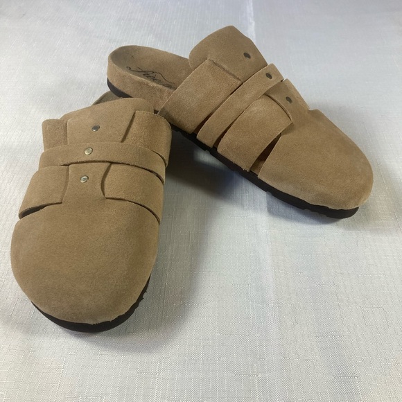 NWOT Free People Sunday Season Suede Mules, Sand, Size EU 38 (US 8) - Picture 4 of 10